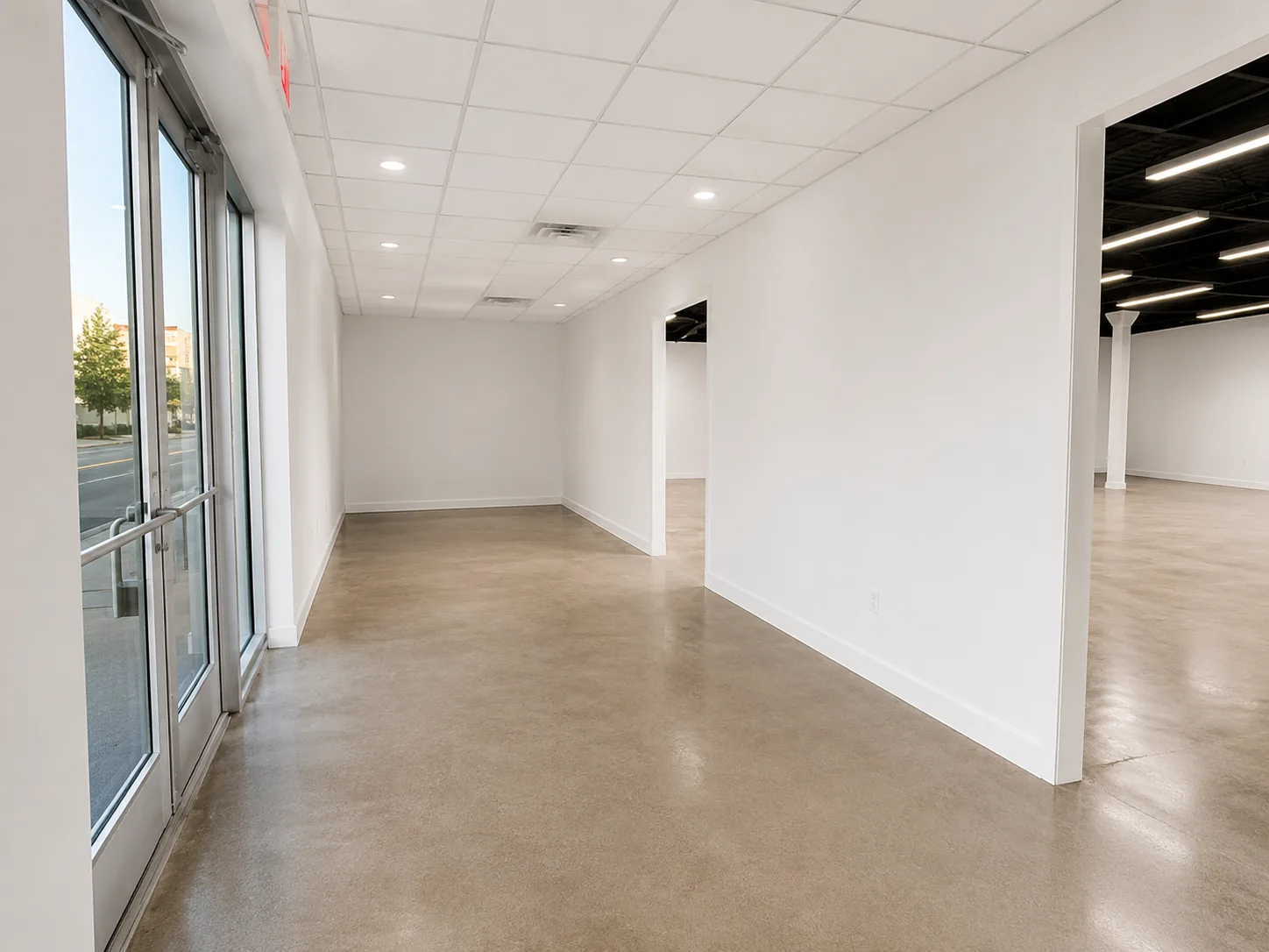 LAYD Spaces Bishop Arts interior with white floors